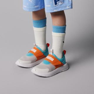 限尺码：PUMA 轻便透气 儿童运动鞋  灰色-橘色-彪马白-蓝绿色 31