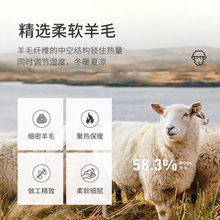 杉杉 58.3%羊毛夹棉加厚 男士大衣