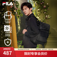 FILA 黑武士老花满印双肩包 防泼水 XS