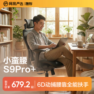 网易严选 小蛮腰S9pro+全能款 人体工学电脑椅办公椅电竞老板会议学习椅  雅黑-无搁脚