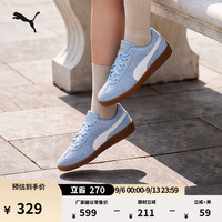 PUMA CLUB407329 复古皮面T头板鞋 天蓝色-白-树胶色-08 38.5