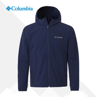 Columbia 休闲外套男秋季户外拒水轻便连帽软壳衣XO8440 远山蓝 XL