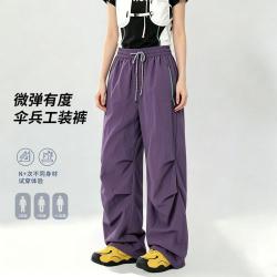 马克华菲 女装户外运动机能工装裤2026秋季新款透气休闲阔腿伞兵裤子女