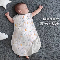 纯棉纱A类婴儿睡袋空调房专用纯棉纱布薄款防蹬被睡袋透气防着凉