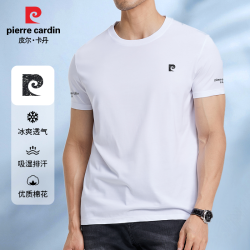 皮尔·卡丹 男士商务休闲百搭透气半袖速干圆领纯色宽松短袖T恤打底男装P6117