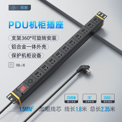 同图 AFK61102 16A防雷总控 1.8米10位 PDU机柜插座