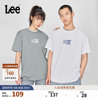 Lee 圆领Logo印花 白色 L码 短袖T恤
