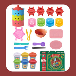 Artkids 儿童彩泥中华蒸笼主题玩具安心环保橡皮泥可重复使用网红送礼套装