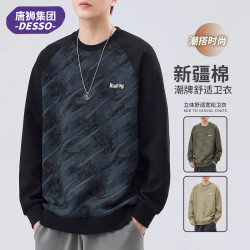 DESSO 唐狮集团DESSO休闲卫衣男款春秋季插肩袖宽松外套长袖上衣服男装