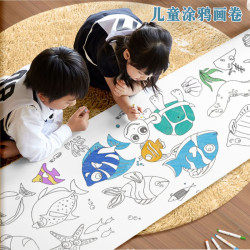 画画涂鸦画纸幼儿儿童画卷3米长3-6岁小孩绘画长画卷宝宝涂色画布