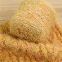 SXH外贸高端粗羊驼马海毛线团中粗线手工DIY围巾披肩段染色炫彩