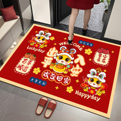 入户门地垫2025新款新年门前垫蛇年红色喜庆耐脏进门地毯耐磨防滑