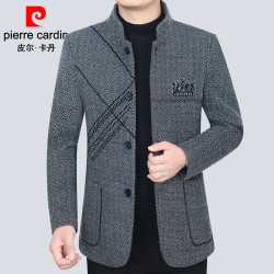 皮尔·卡丹 皮尔卡丹男士夹克外套春秋新款商务休闲男式上衣中年爸爸装帅气潮