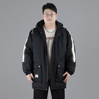 冬季休闲羽绒服中长款连帽时尚运动大码潮流男款外套加厚保暖男