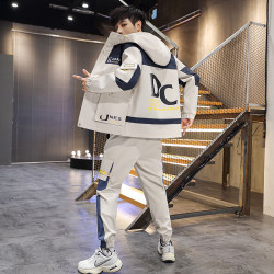 男士秋冬季新款加绒加厚休闲夹克外套+休闲裤（可单选外套）TZ01-1
