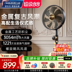 舒乐氏 金属风扇空气循环扇家用客厅静音复古怀旧落地电风扇hero