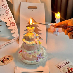 抱抱酱原创版权圣诞树蛋糕包装盒生日蛋糕盒烘焙装饰插件生日蜡烛