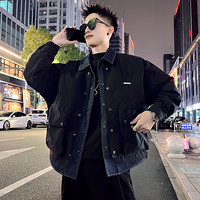 佐购 假两件牛仔拼接男士棉衣冬季外套2025新款爆款棉服男装保暖棉袄子
