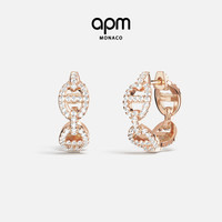 APM Monaco 玫瑰金色Maille Marine圈形猪鼻子耳环耳饰 官方旗舰店