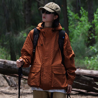 APAY 户外冲锋外套男女款防油抗污骑行登山服宽松工装连帽防水夹克