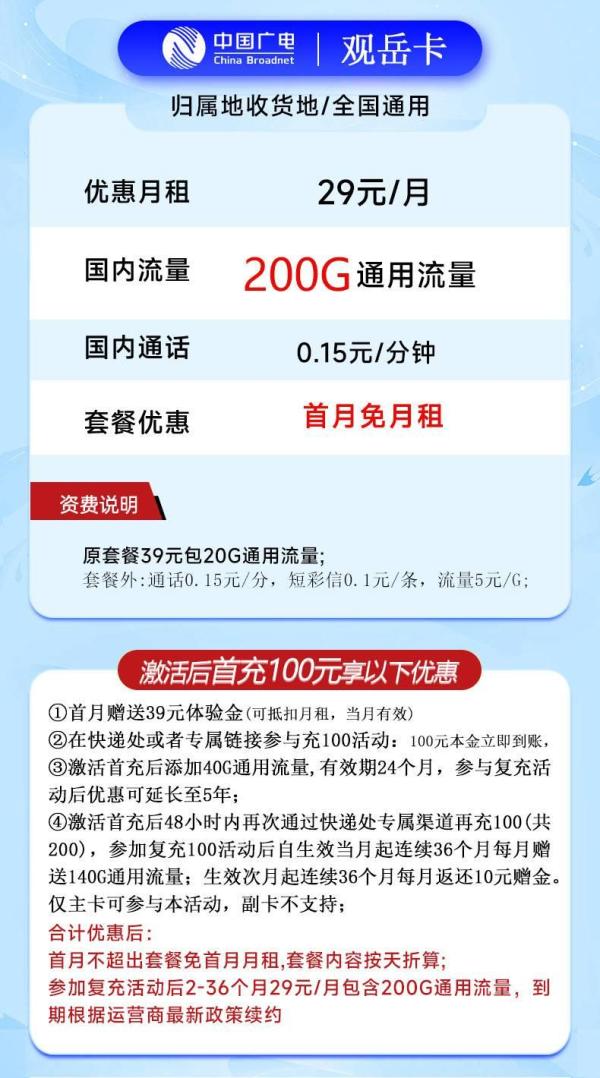 中国广电 5G手机上网卡