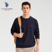 U.S. POLO ASSN. 春秋男圆领卫衣时尚运动休闲百搭卫衣简约宽松长袖t恤秋季男上衣