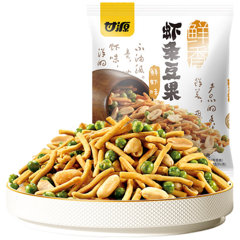 甘源 鲜虾味虾条豆果 100g 花生