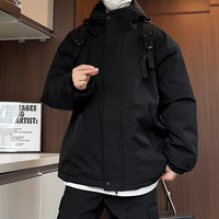 棉衣男宽松加棉加厚冬季新款宽松潮棉服连帽保暖棉袄外套