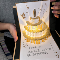 手绘生日贺卡带灯光ins风创意简约走心生日礼物送男朋友高级小众
