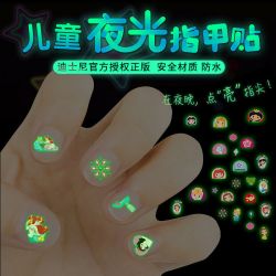 杰利 优品夜光儿童指甲贴冰雪奇缘贴纸玩具女孩公主爱莎美甲片贴画
