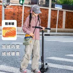 半度闲 加绒连帽 女童加厚外套