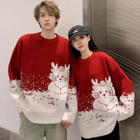 情侣装红色龙年本命年毛衣男秋冬2025过新年衣服喜庆慵懒风针织衫