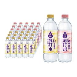 可口可乐 十个勤天推荐 可口可乐纯悦苏打水白桃味+柠檬味 450ml*15瓶*2箱