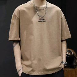 纯棉重磅圆领短袖t恤男女同款宽松百搭大码半袖背心打底