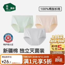 松山棉店 抗菌 女士内裤 浅绿+肤色+浅灰 2XL