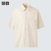 优衣库 482497 箱型短袖衬衫 浅米色 2XL