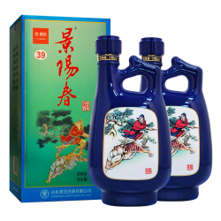 景芝 39度500ml景阳春小老虎浓香型白酒2瓶山东过节送礼新老包装随机发