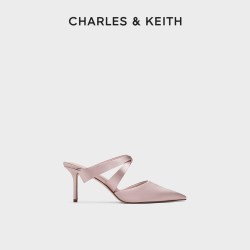 CHARLES & KEITH CHARLES&KEITH26夏新款CK1-60361619缎面尖头高跟穆勒鞋包头拖鞋