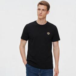 VERSACE 极简纯棉刺绣圆领舒适男士休闲T恤