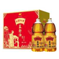 金龙鱼 食用油 菜籽油 外婆乡小榨菜籽油1.8L*2礼盒装 物理压榨 过节送礼