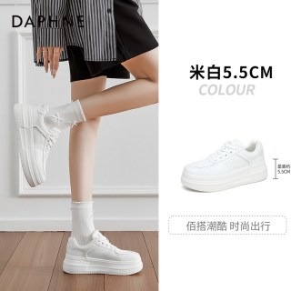 达芙妮 厚底小白鞋女款2026新款爆款秋季增高板鞋子百搭时尚休闲鞋