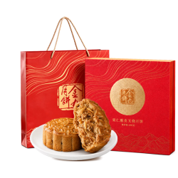 金九月饼 果仁脆皮叉烧月饼 600g 6枚装 礼盒