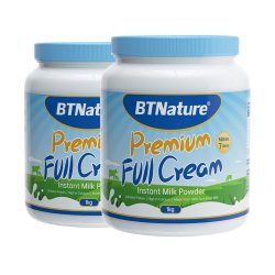 BTNature 澳洲进口蓝一号胖子全脂奶粉成人中老年高钙奶粉1kg*2罐