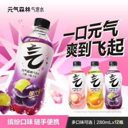 元气森林 气泡水夏黑葡萄白桃维C橙味280ml*12瓶xs