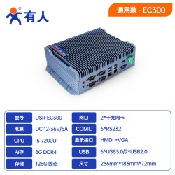 有人 工控机迷你主机X86嵌入式微小型机架式J6412工业电脑计算机多网口串口Windows Ubuntu协议i3i5i7物联网EC