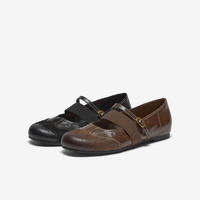 Bata 1811DAQ6 羊皮内增高玛丽珍鞋 乐谱色 女士单鞋