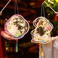中秋节新款灯笼儿童手工diy手提发光兔子灯花灯 可爱萌兔-1个装