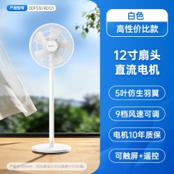 艾美特 电风扇落地扇家用轻音直流风扇大风力遥控5叶摇头扇DD121