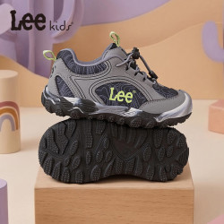 Lee 童鞋秋季新款儿童休闲跑步鞋男大童百搭耐磨运动鞋女童 黑色 33