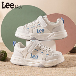 Lee 童鞋秋季新款儿童百搭休闲板鞋女童耐磨运动鞋男大童 X0362 米蓝 33